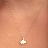 Personalized Cloud Necklace - 14K or 18K Gold Necklace with Urn Ash Holder Pendant