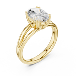 Gold Jewelry L36-7, Oval center stone, Yellow Gold, view 2