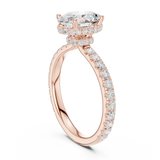 Gold Ring DDLR-165, Oval center stone, Rose Gold, view 1