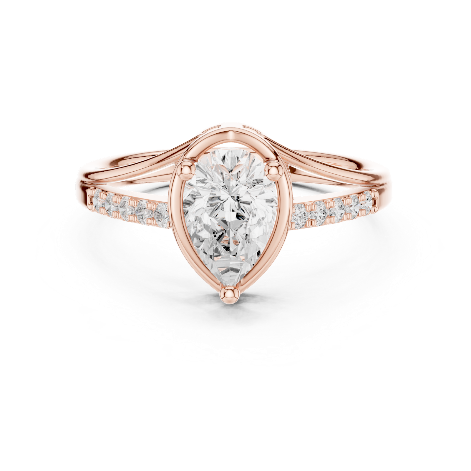 Gold Ring DDLR-473, Rose Gold, view 4