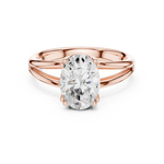 Gold Jewelry L36-7, Oval center stone, Rose Gold, view 4