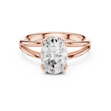 Gold Jewelry L36-7, Oval center stone, Rose Gold, view 4
