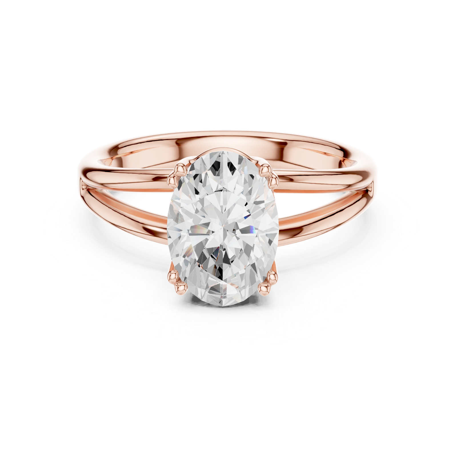 Gold Jewelry L36-7, Oval center stone, Rose Gold, view 4
