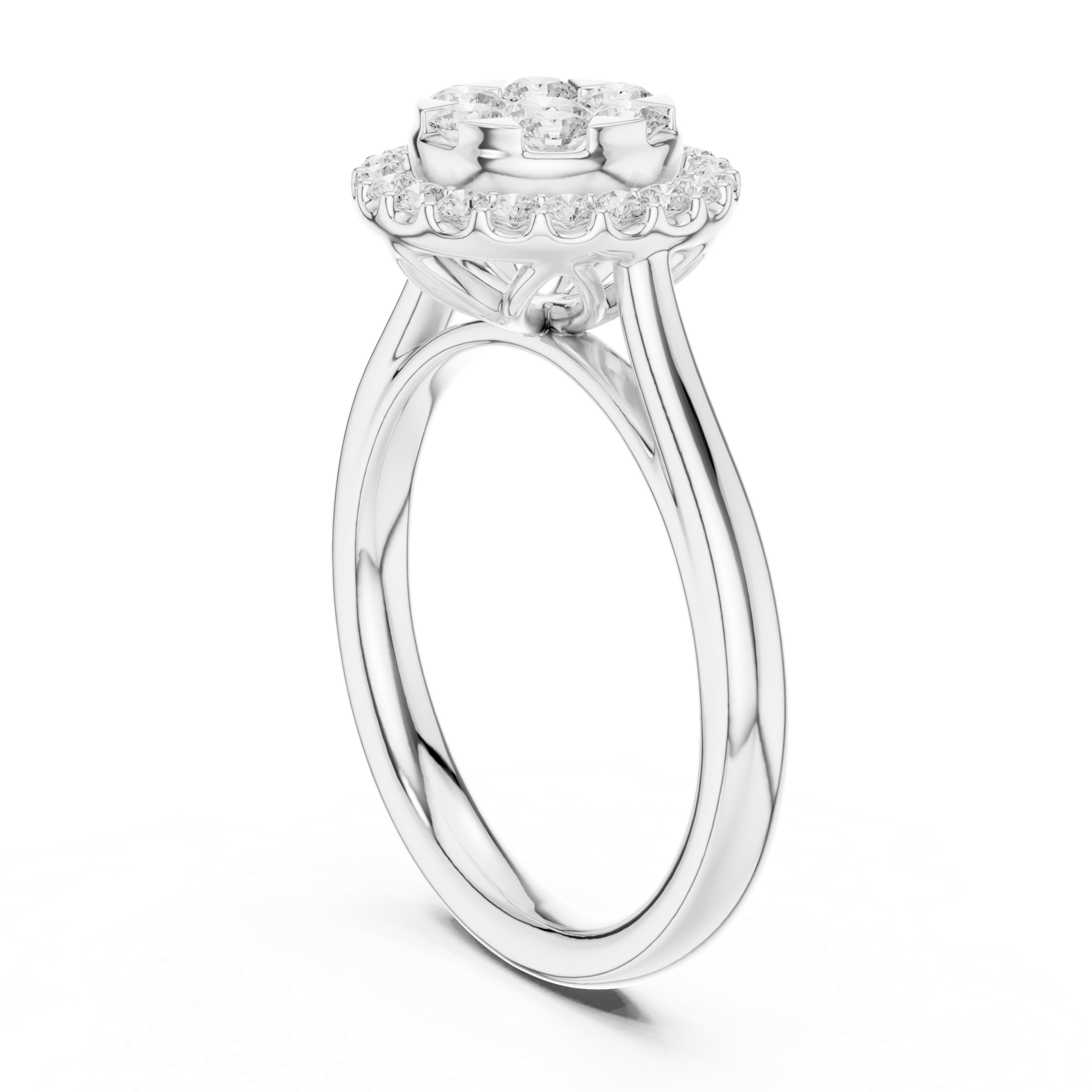 Gold Ring DDLR-578, White Gold, view 1