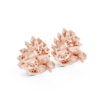 Gold Earrings AGDER-298, Rose Gold, view 3