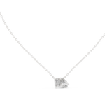 14K Solid Gold Lab Diamond Pendant Necklace, White Gold, view 1