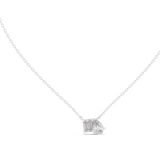 14K Solid Gold Lab Diamond Pendant Necklace, White Gold, view 1