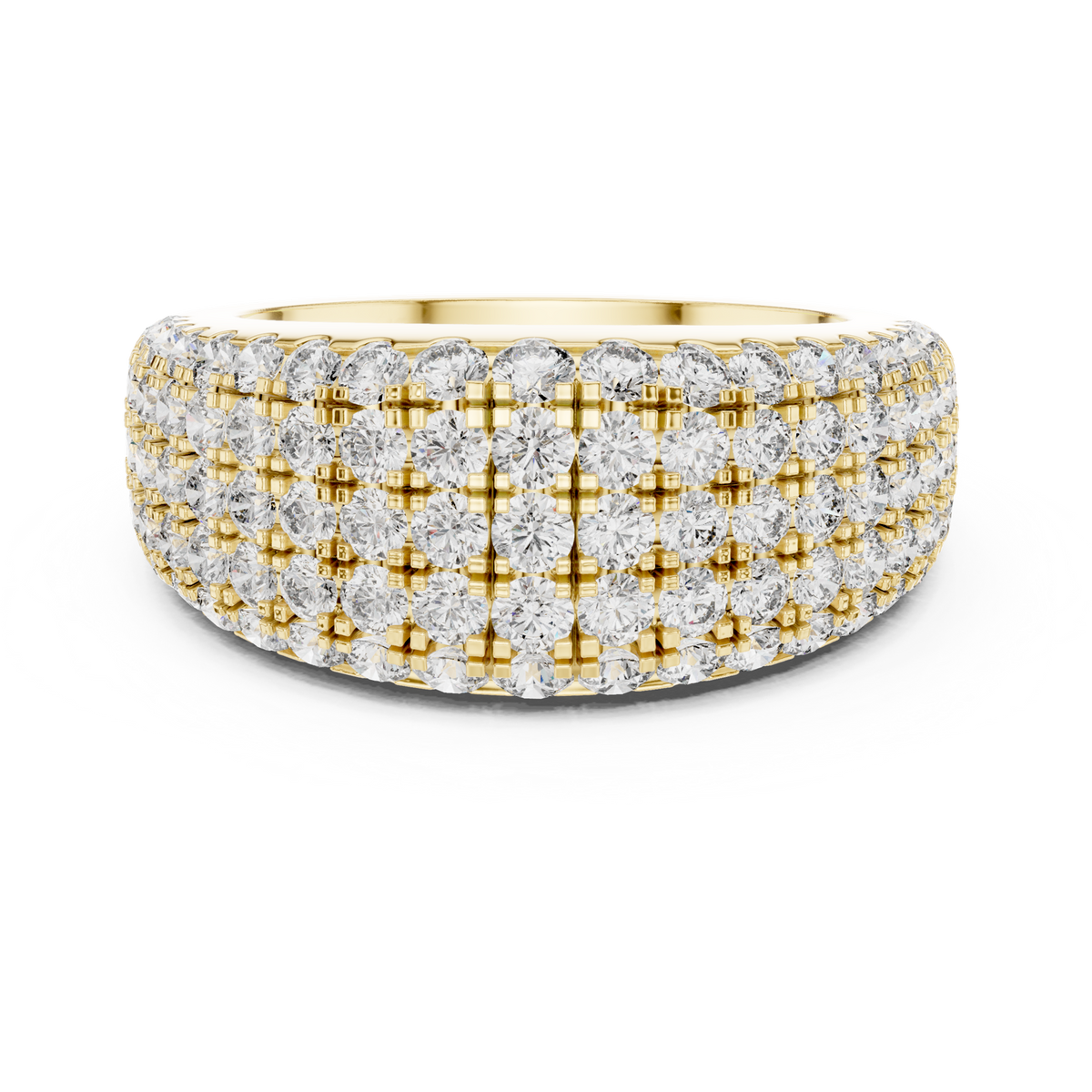 14K Solid Gold Lab Diamond Eternity Ring, Yellow Gold