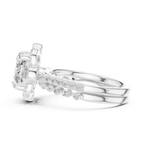 Gold Ring, Cushion center stone, White Gold, view 3