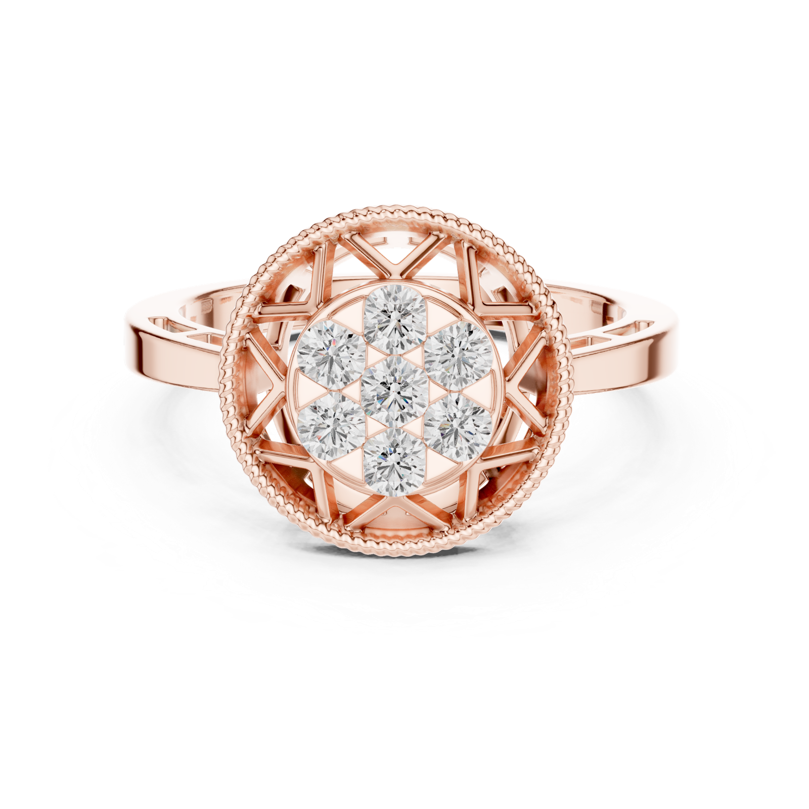 Gold Ring DDLR-688, Rose Gold, view 4