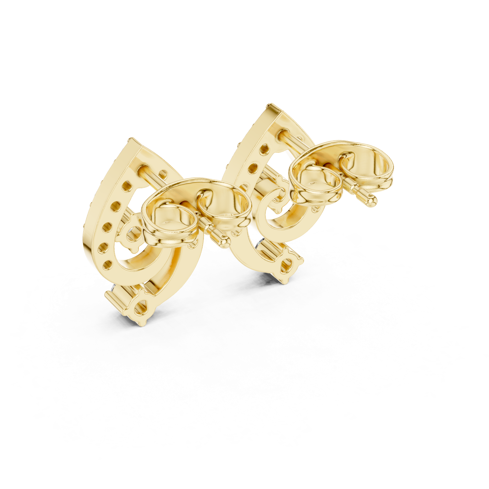 Gold Earrings AER-128, Yellow Gold, view 3