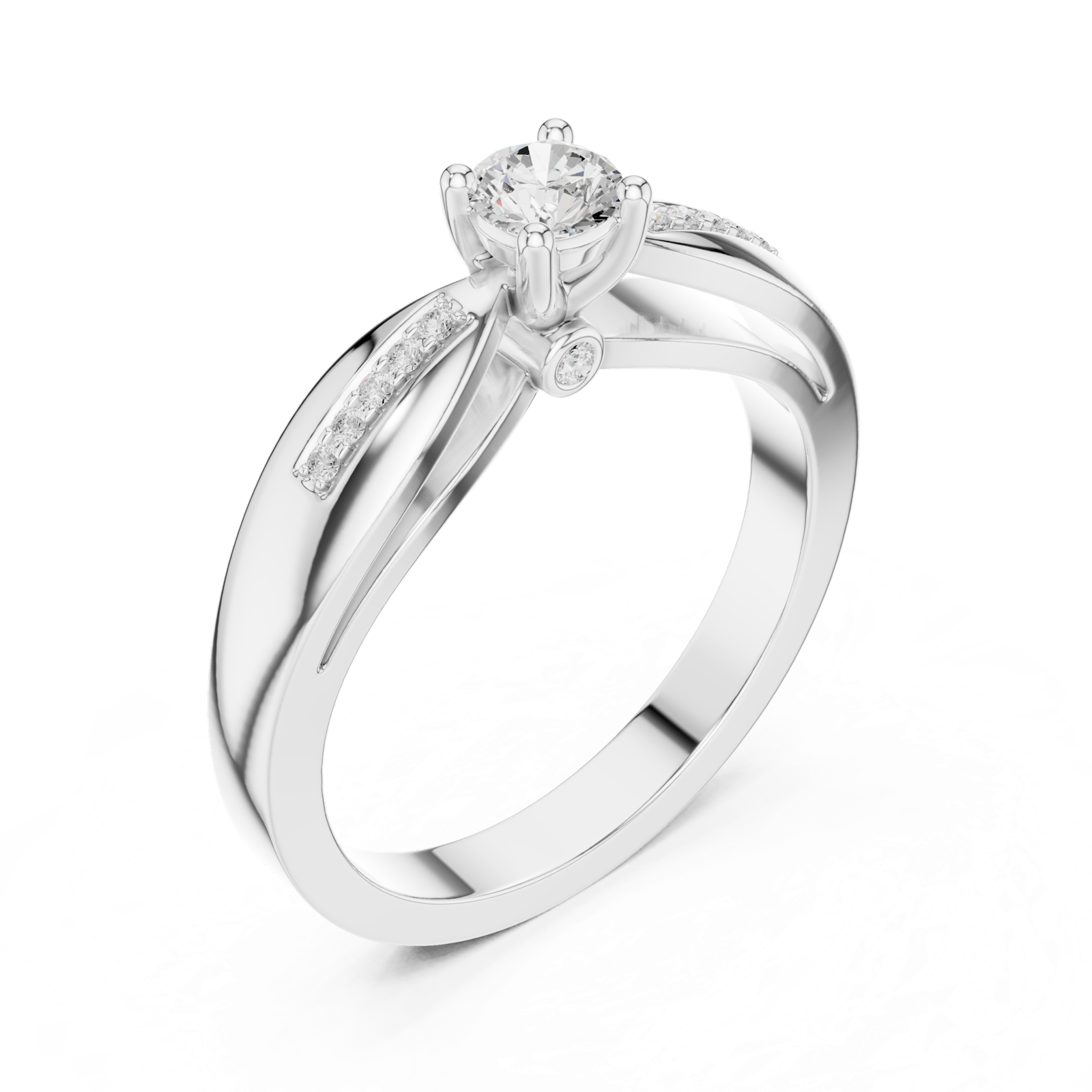 Gold Ring DDLR-839, White Gold, view 2