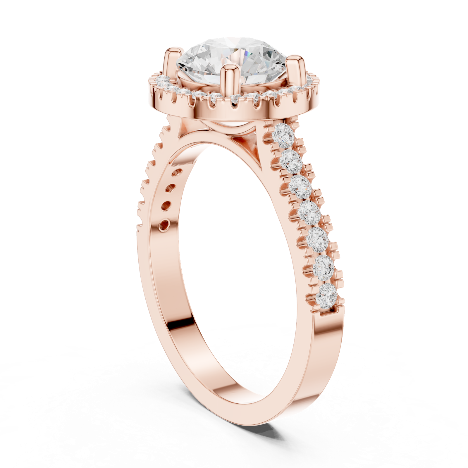 Gold Ring DDLR-345, Rose Gold, view 1