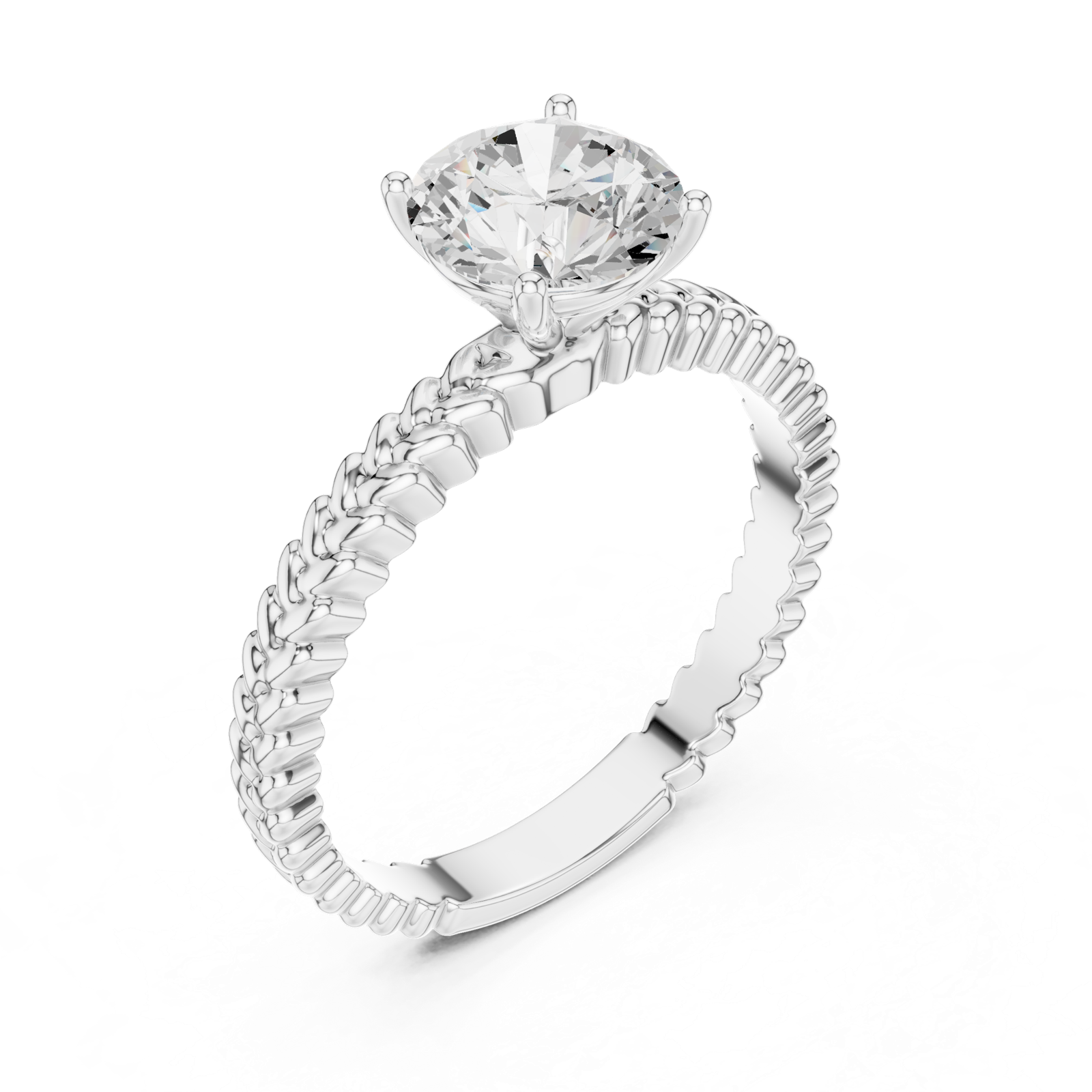 Gold Ring DDLR-805, White Gold, view 2