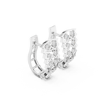 14K Solid Gold Lab Diamond Cluster Earrings, White Gold, view 1