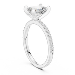 Gold Ring DDLR-040, Emerald center stone, White Gold, view 1