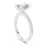 Gold Ring DDLR-040, Emerald center stone, White Gold, view 1