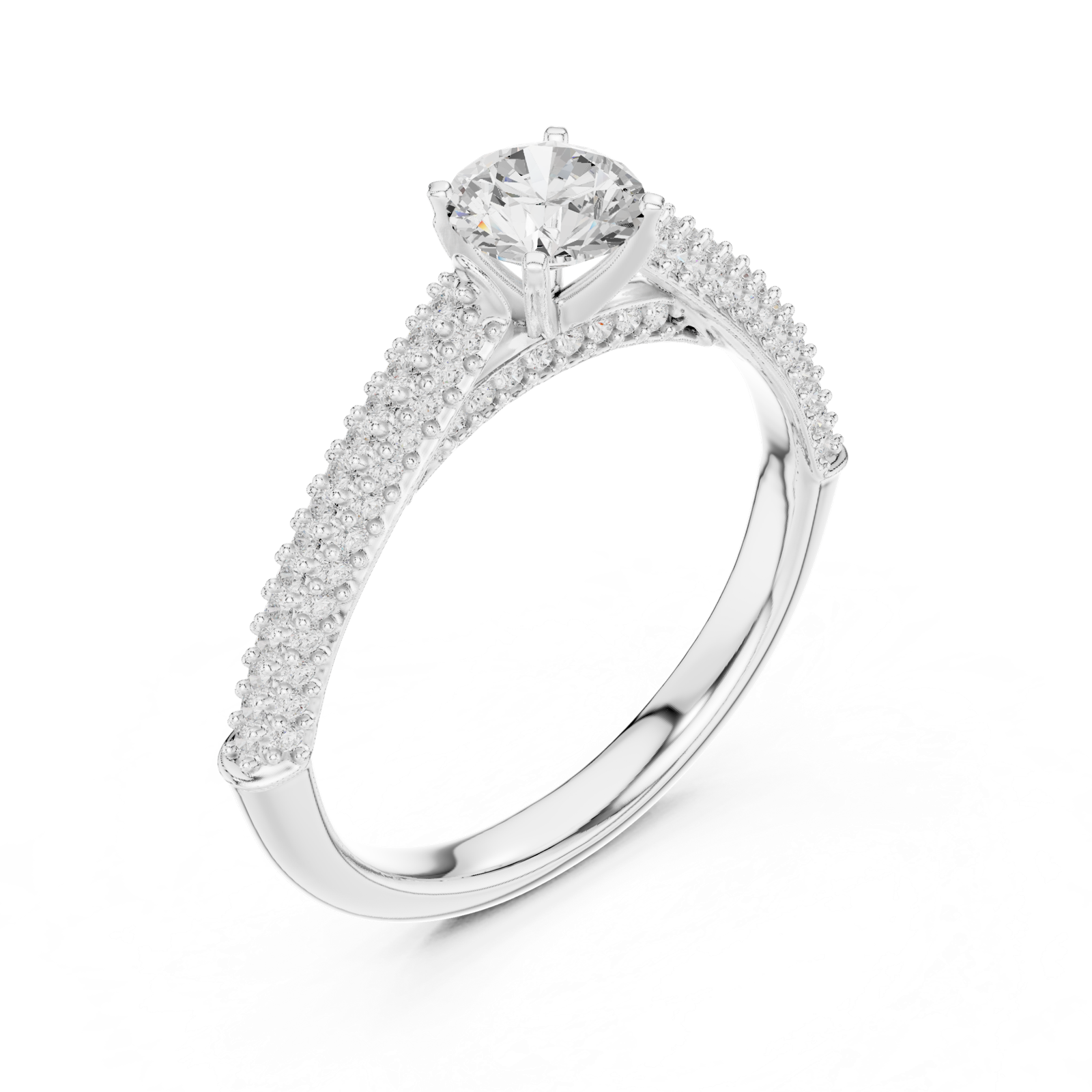Gold Ring LR-0317, White Gold, view 2
