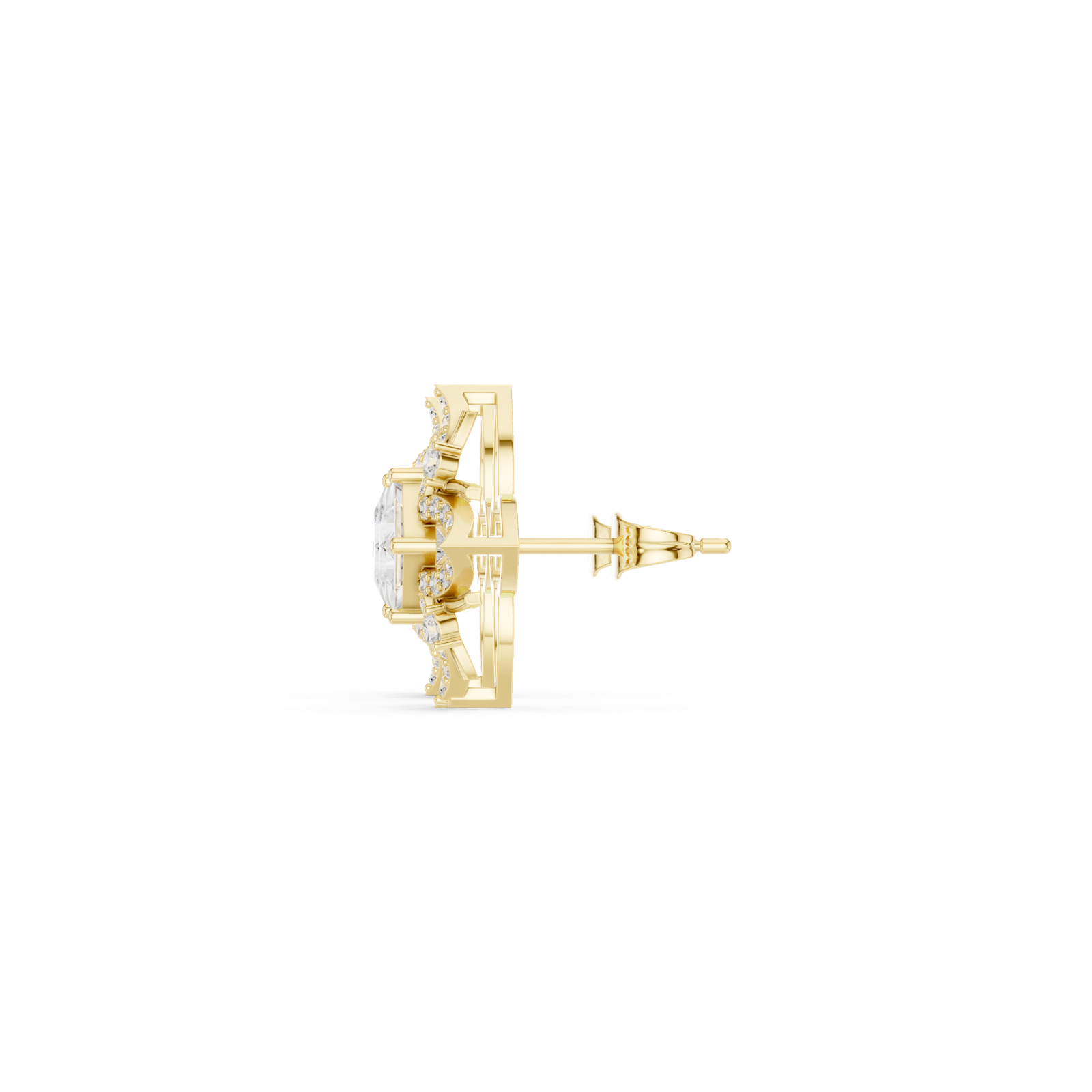 Gold Earrings ALJER-492, Yellow Gold, view 3