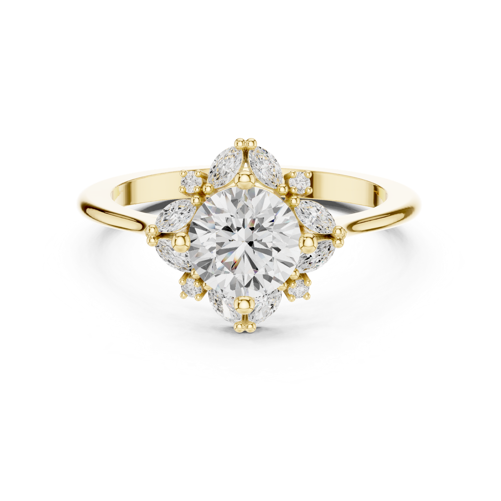 Gold Ring DDLR-328, Yellow Gold, view 4