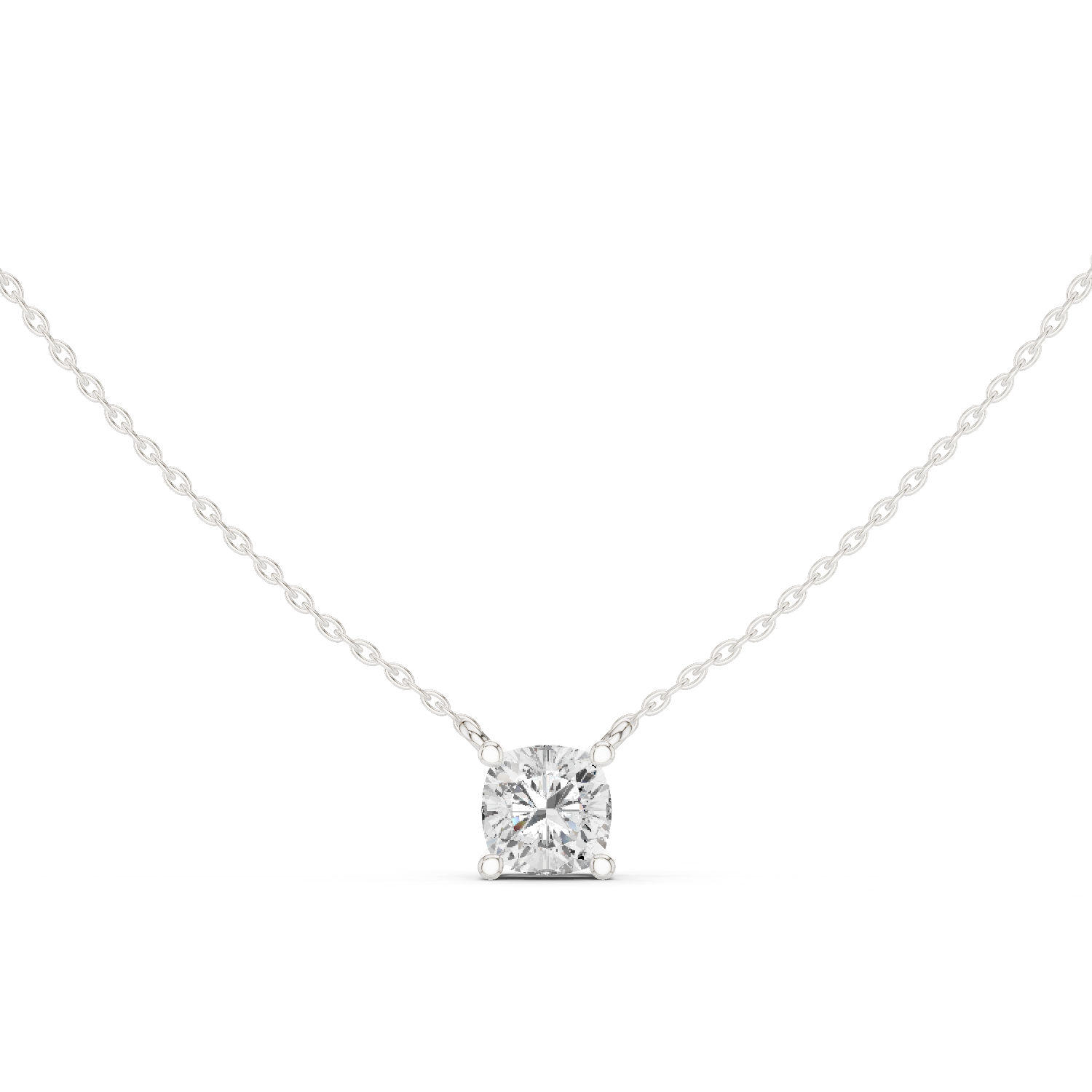 Gold Jewelry, Cushion center stone, White Gold