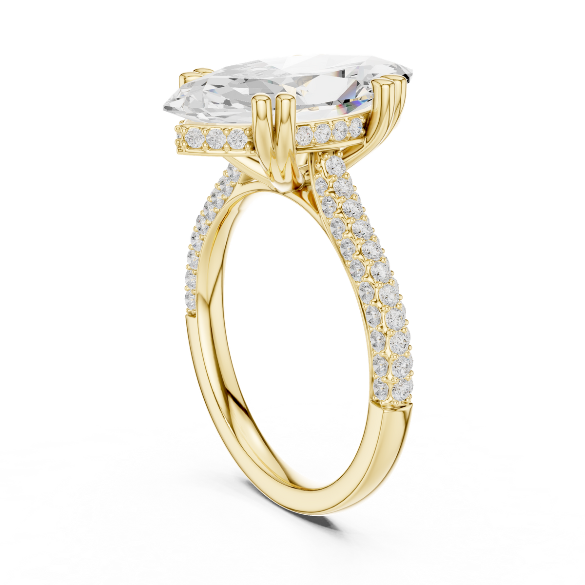 14K Solid Gold Lab Diamond Solitaire Ring, Yellow Gold, view 1