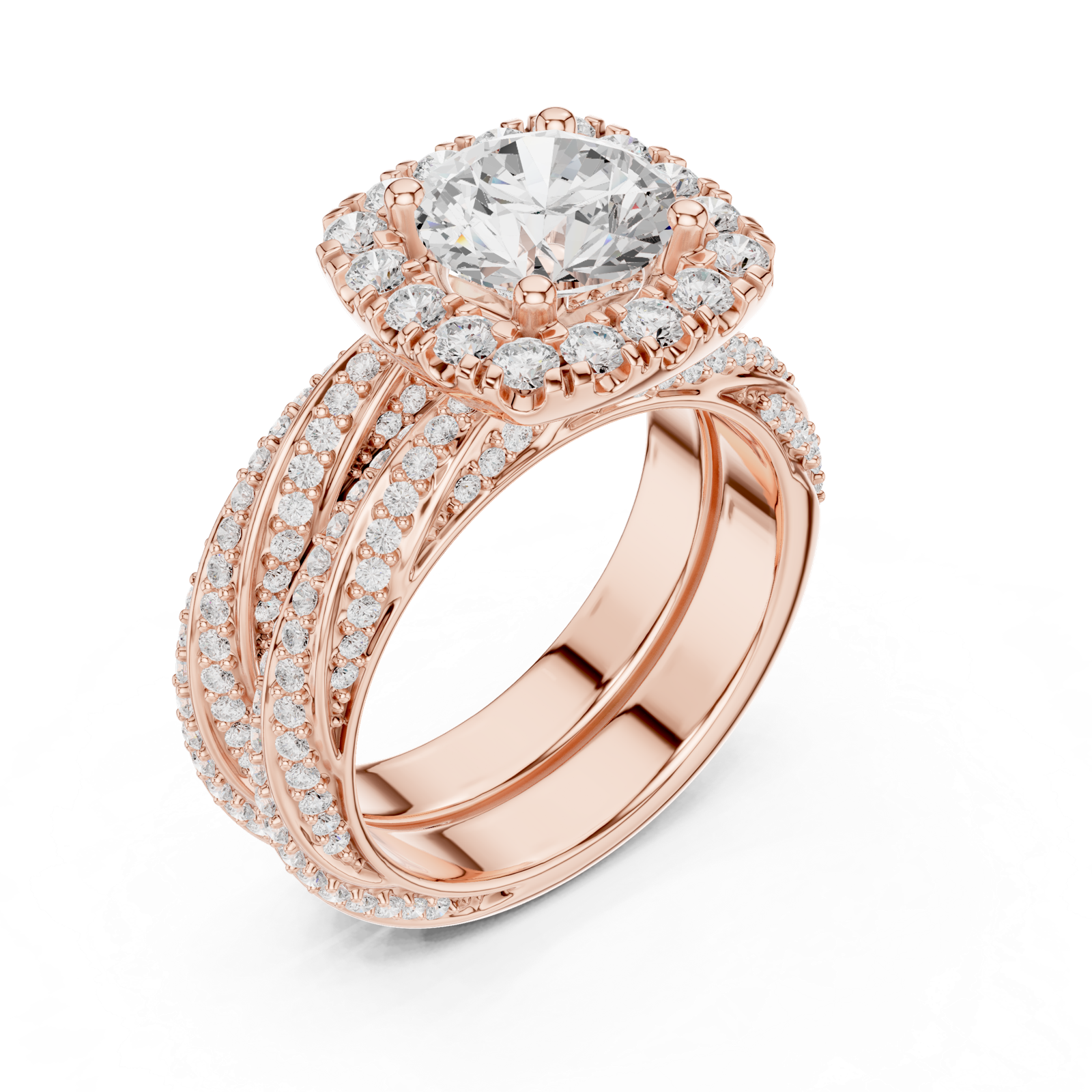Gold Ring DDLR-293, Rose Gold, view 2