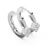 Gold Earrings L03-1, White Gold, view 2