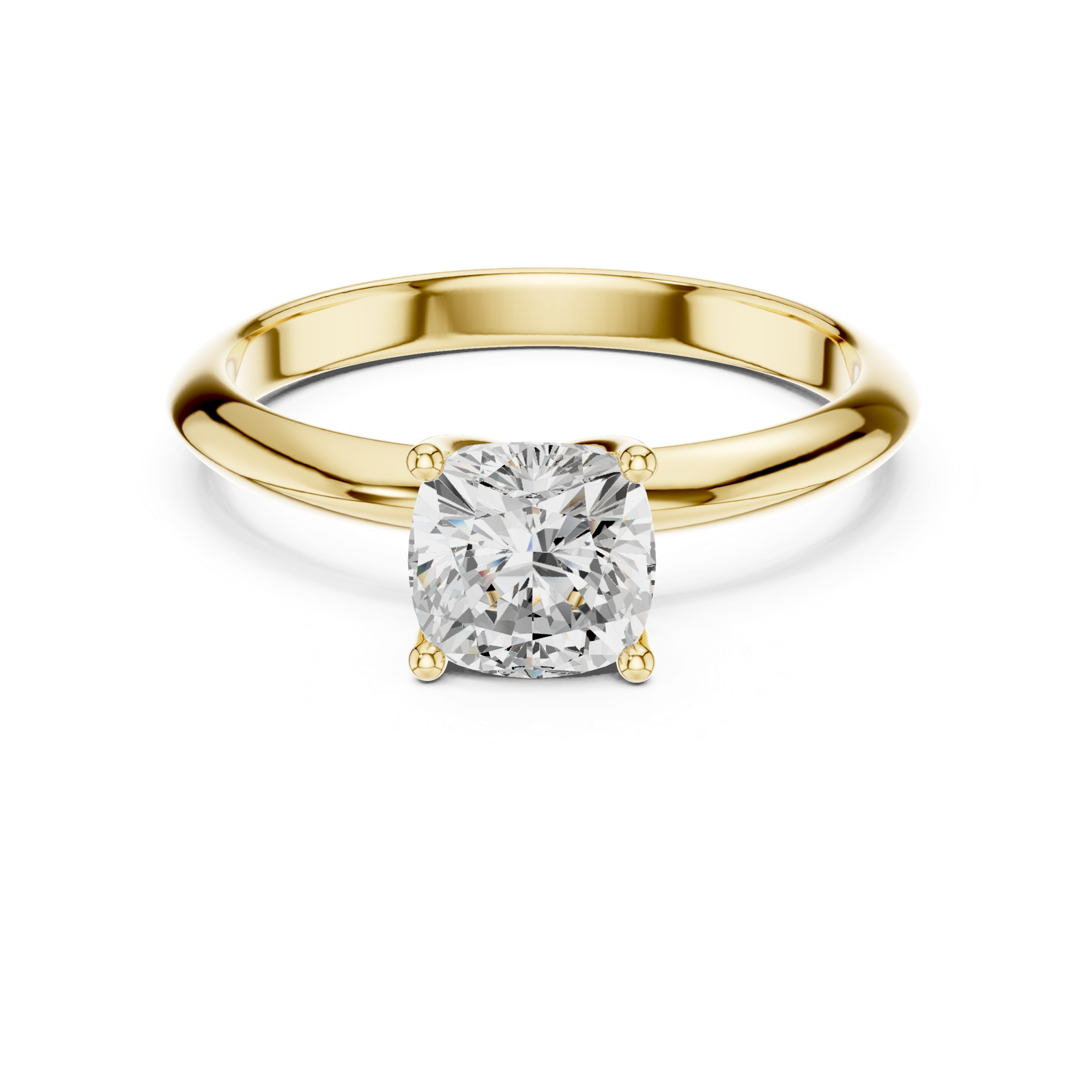 Gold Jewelry L36-6, Cushion center stone, Yellow Gold, view 4