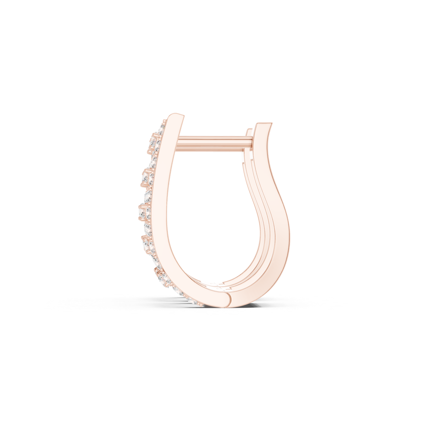 Gold Earrings 9-10001E, Rose Gold, view 3