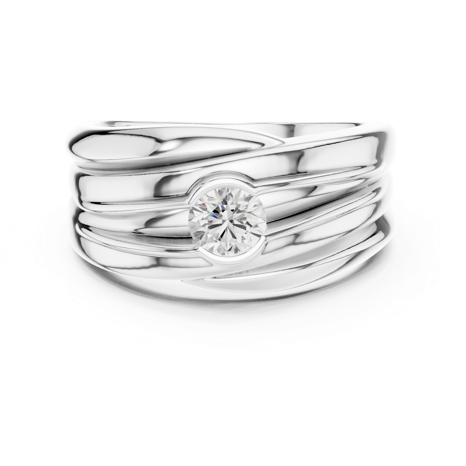 Gold Men's Ring GGR-0020, White Gold, view 4