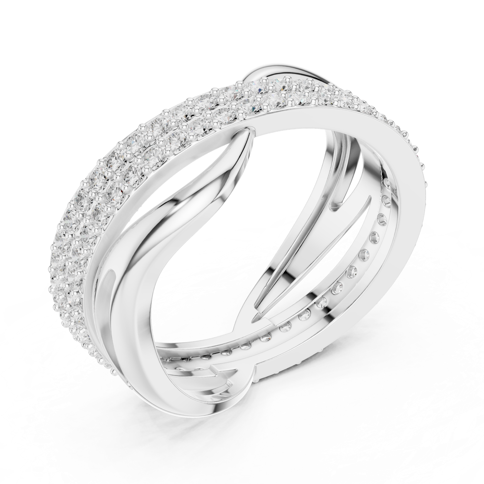 Gold Ring R23, White Gold, view 2
