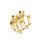 14K Solid Gold Lab Diamond Cluster Earrings, Yellow Gold, view 2