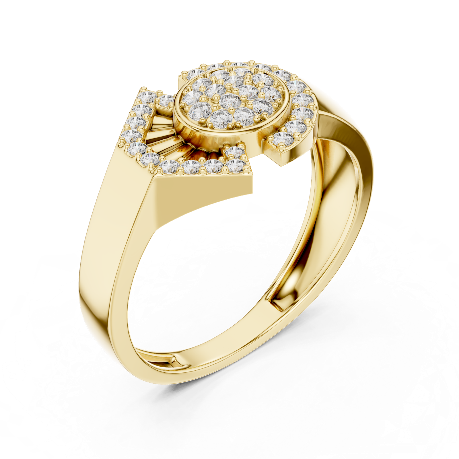 Gold Ring LR-01 (46), Yellow Gold, view 2