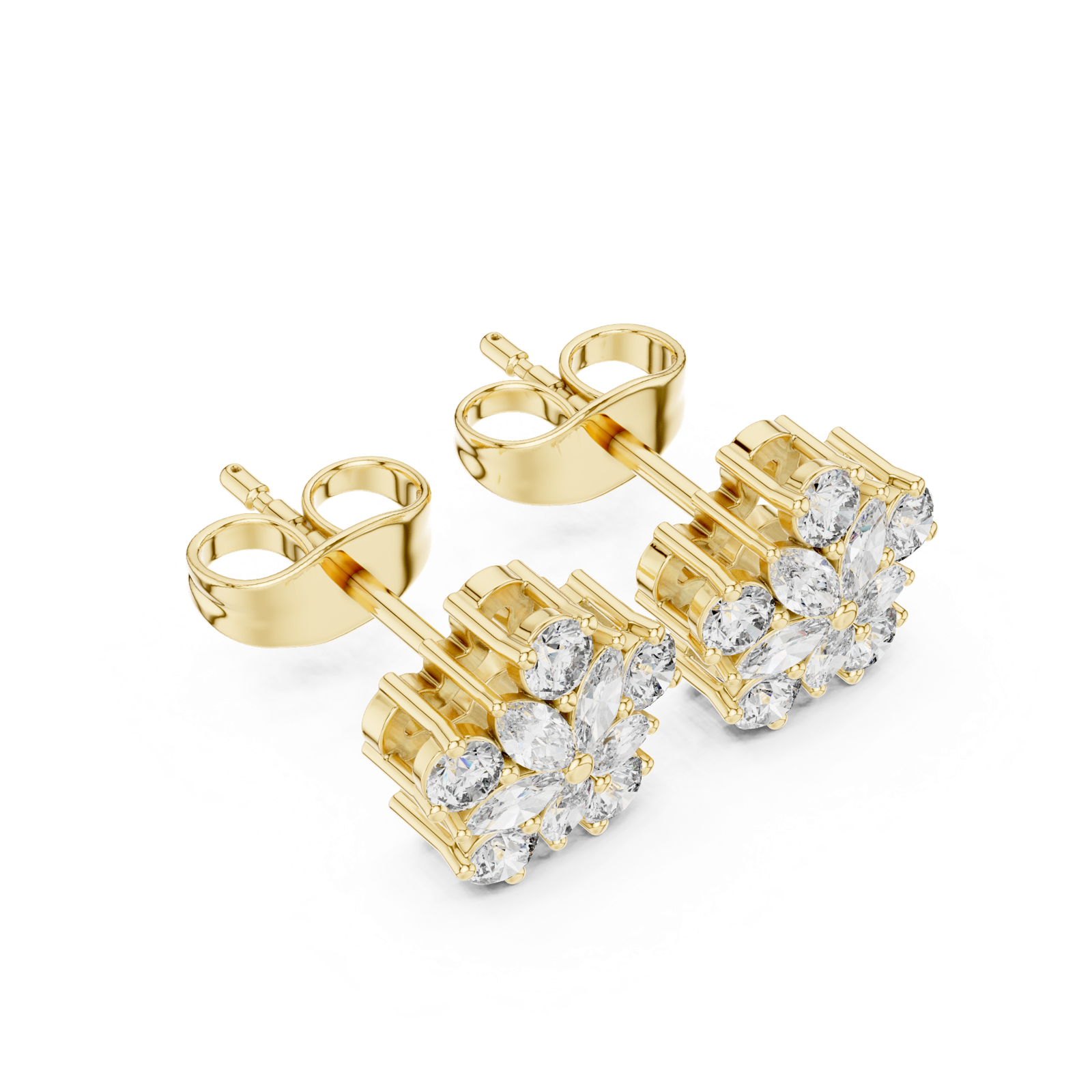 Gold Earrings AGDER-311, Yellow Gold, view 2