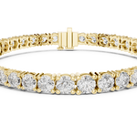 14K Solid Gold Lab Diamond Bracelet, Yellow Gold, view 4