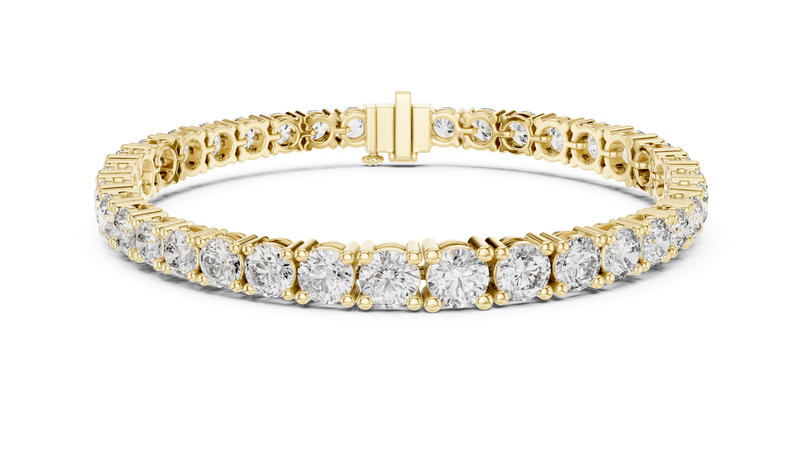 14K Solid Gold Lab Diamond Bracelet, Yellow Gold, view 4