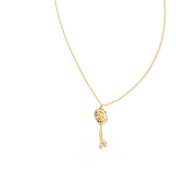 14K Solid Gold Lab Diamond Pendant Necklace, Yellow Gold, view 2
