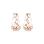 14K Solid Gold Lab Diamond Cluster Earrings, Rose Gold