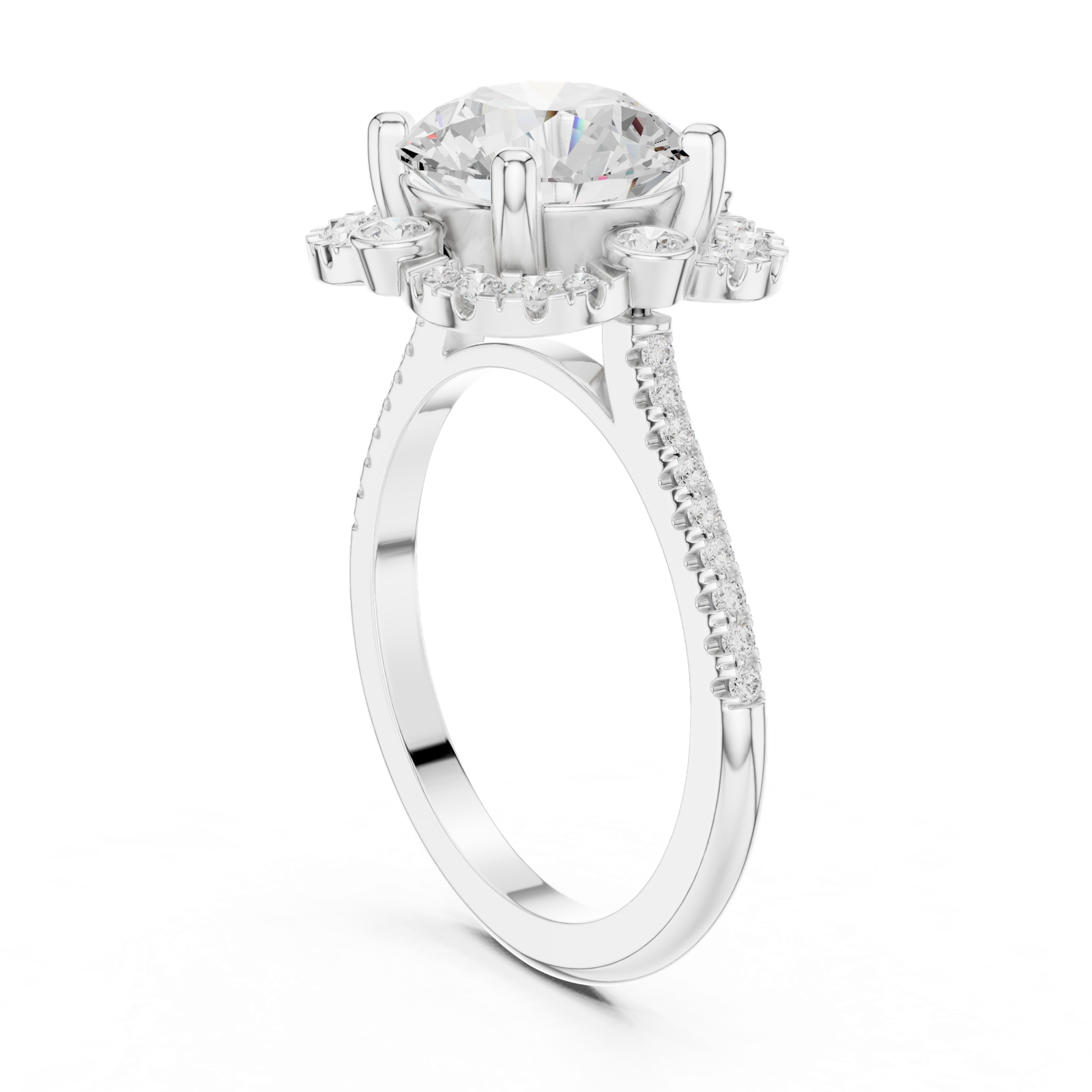 Gold Ring DDLR-331, White Gold, view 1