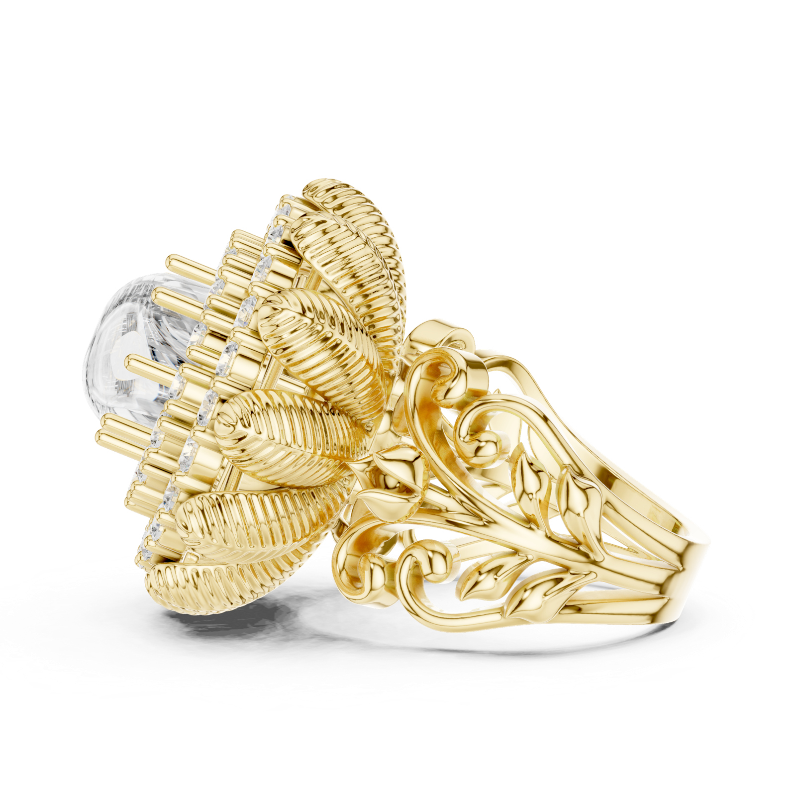Gold Ring DDLR-752, Yellow Gold, view 3