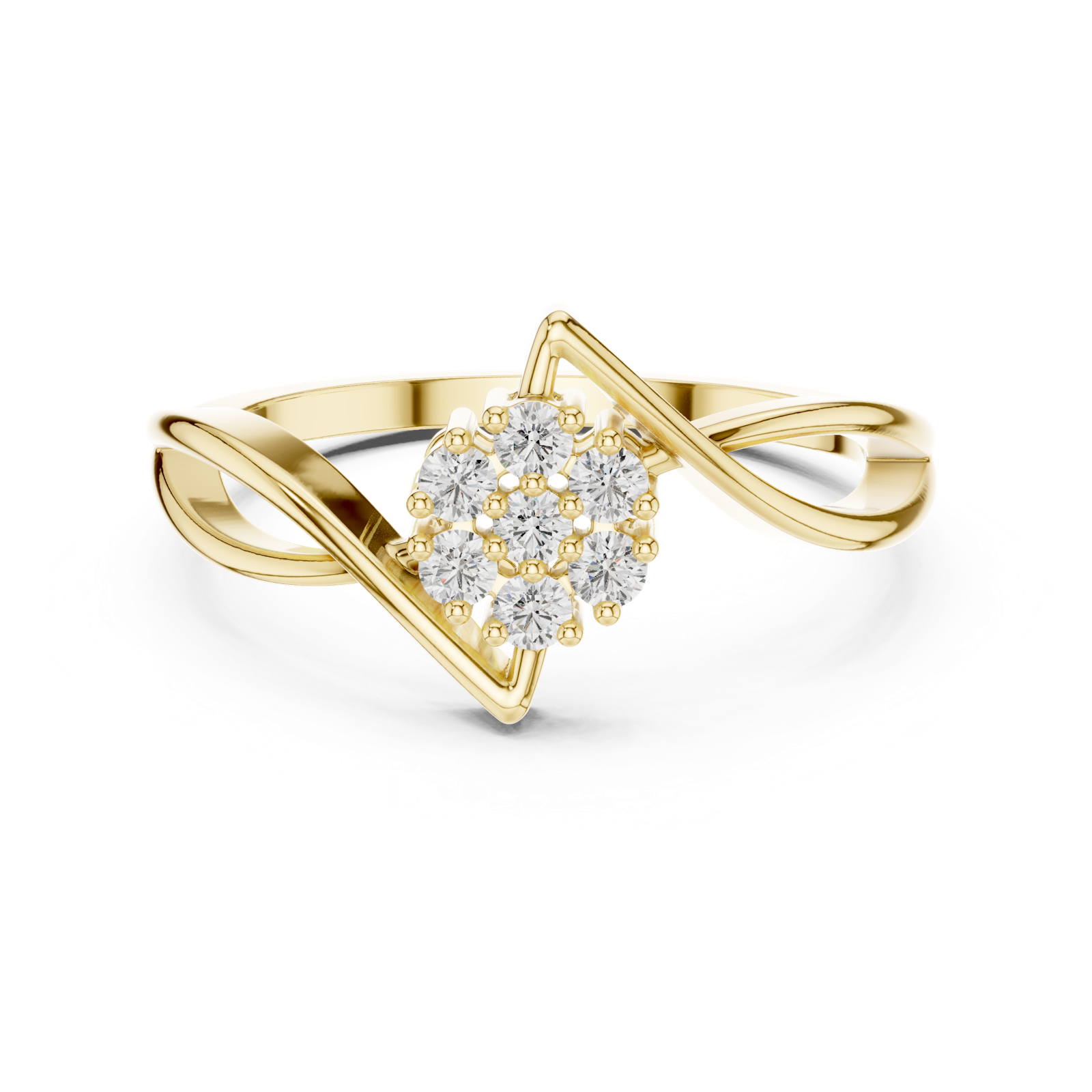 Gold Ring DDLR-826, Yellow Gold, view 4