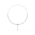 14K Solid Gold Lab Diamond Tennis Necklace, White Gold