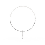 14K Solid Gold Lab Diamond Tennis Necklace, White Gold