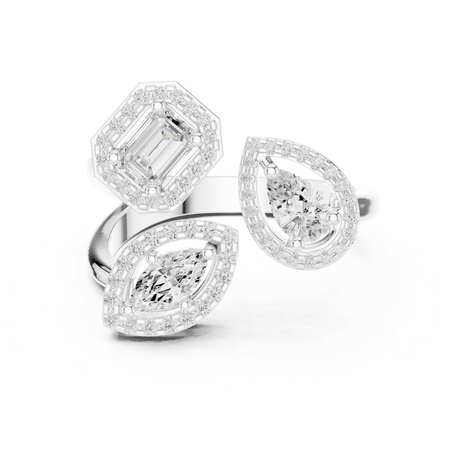 Gold Ring DDLR-530, White Gold, view 4
