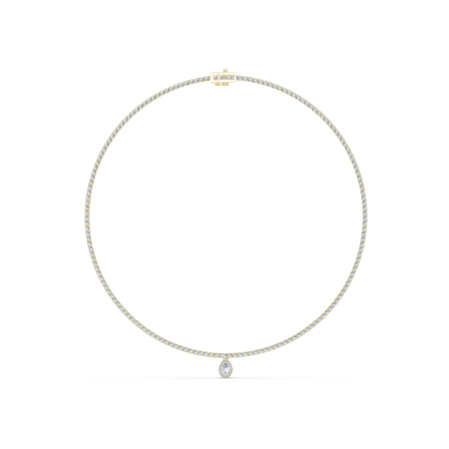 14K Solid Gold Lab Diamond Solitaire Pendant Necklace, Yellow Gold