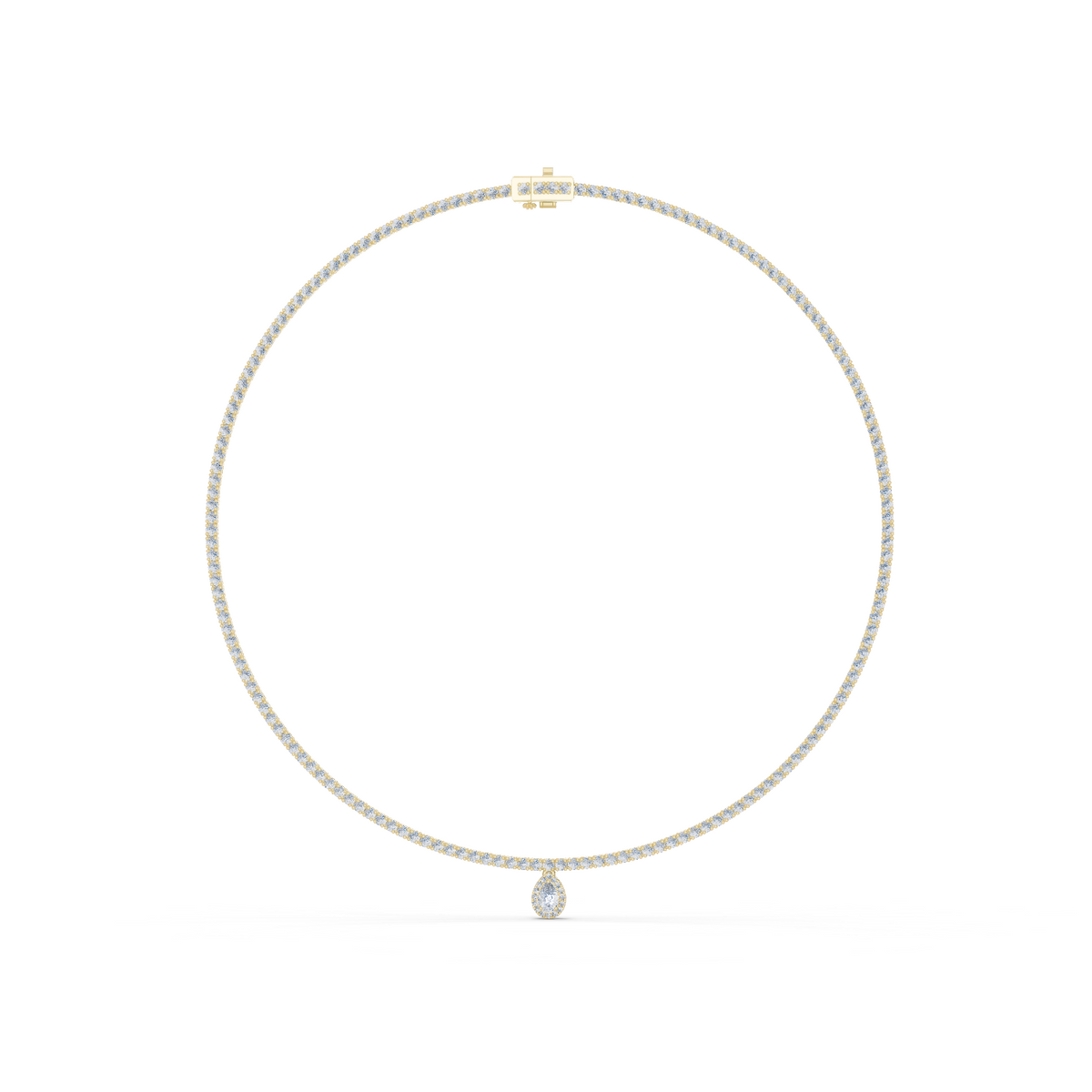 14K Solid Gold Lab Diamond Solitaire Pendant Necklace, Yellow Gold