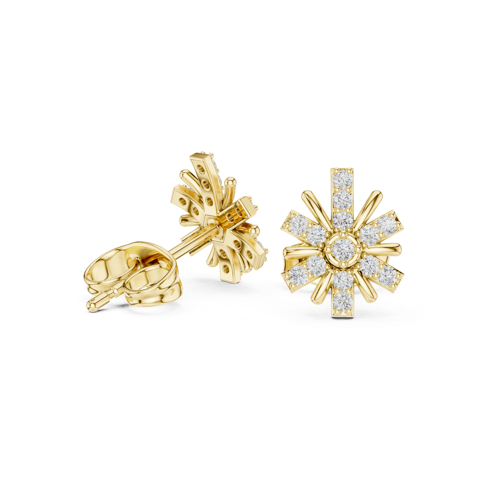 Gold Earrings 9-10091E, Yellow Gold, view 1