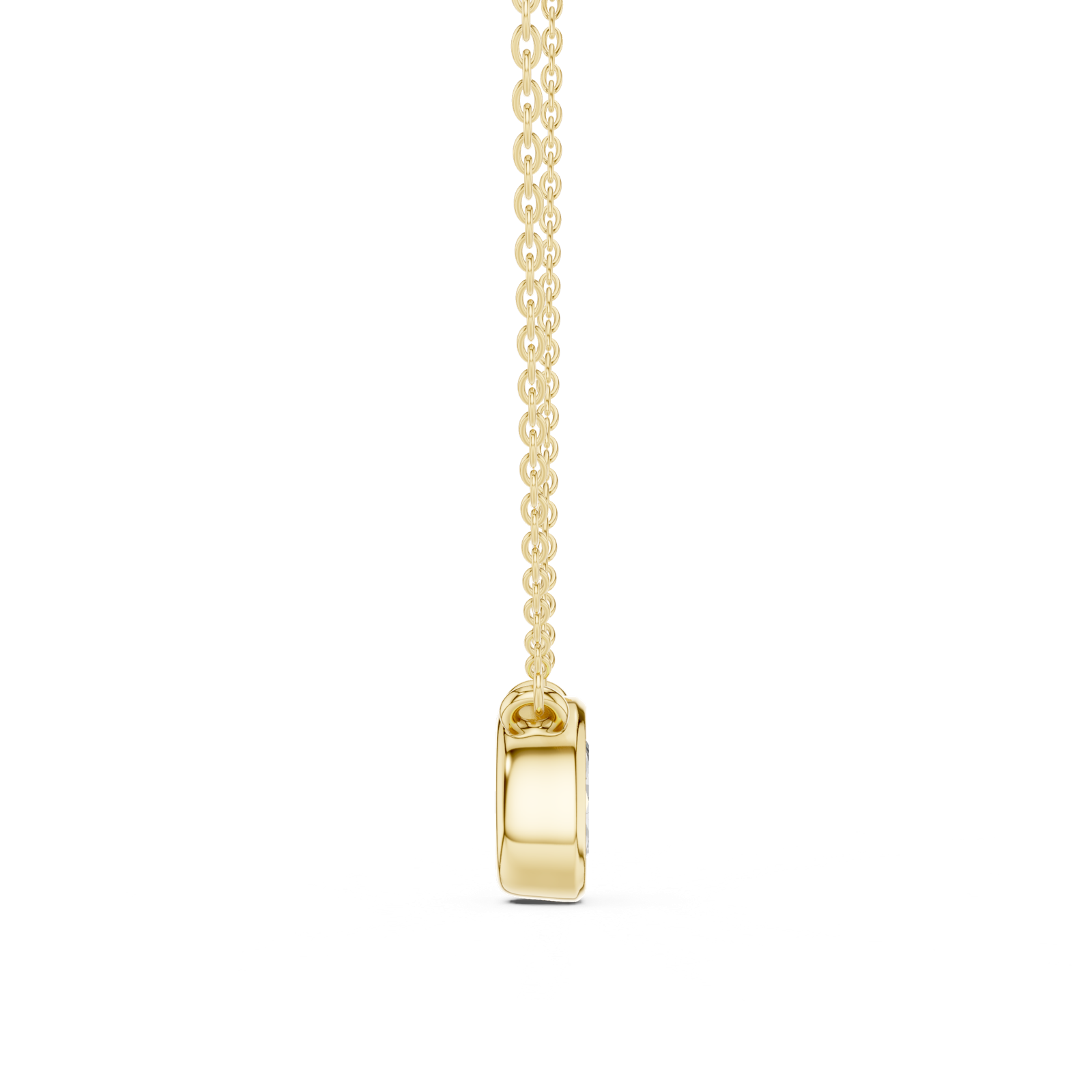 Gold Jewelry DDPS-001, Oval center stone, Yellow Gold, view 3