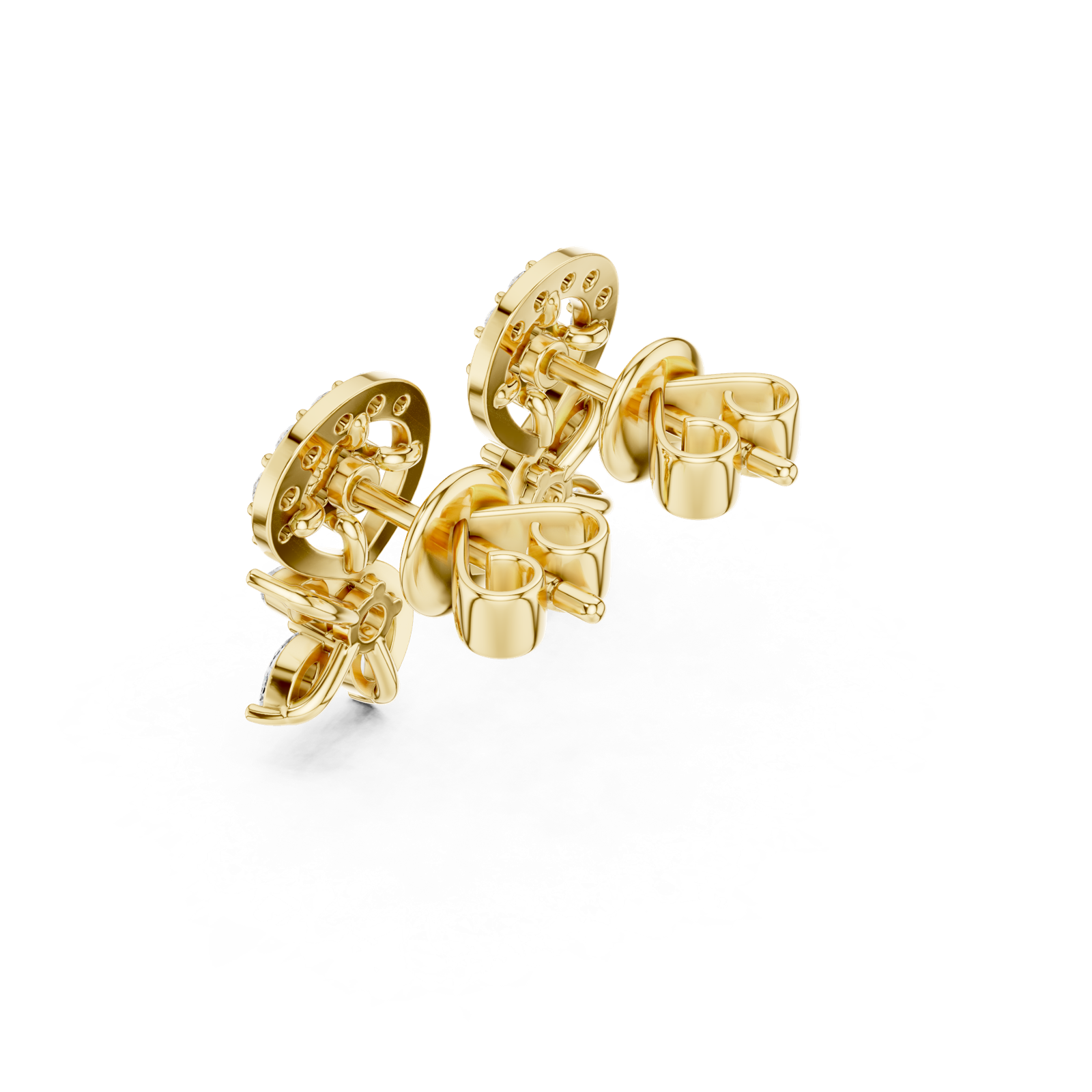 Gold Earrings HER-89, Yellow Gold, view 2